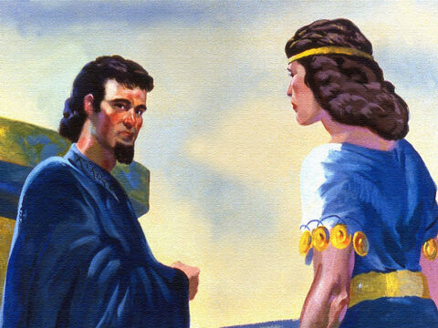 Naaman zgodził się więc ze swoją żoną, żeby wyruszyć i odnaleźć proroka. – Slajd 13