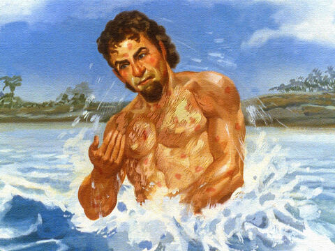 Naaman sześć razy wynurzył się z wody, a jego ciało pozostało takie samo. – Slajd 48