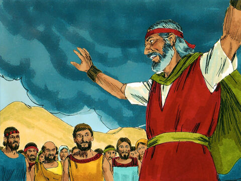Mojżesz przywołał też resztę ludu i zawołał: „Popełniliście poważny grzech, ale ja teraz znów udam się na górę do Pana, zobaczymy, może uda mi się uprosić u Niego przebaczenie”. – Slajd 20