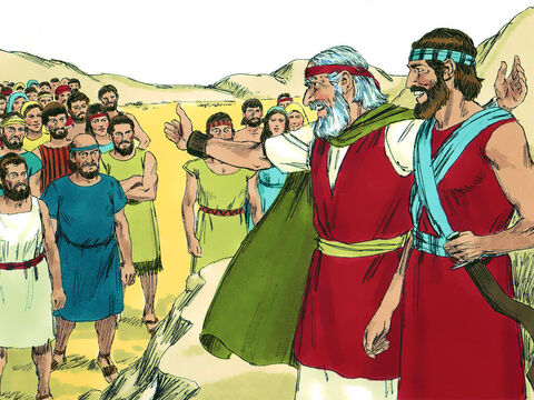 Mojżesz wezwał Jozuego i powiedział do niego przed całym ludem: „Bądź mocny i odważny!”. – Slajd 3
