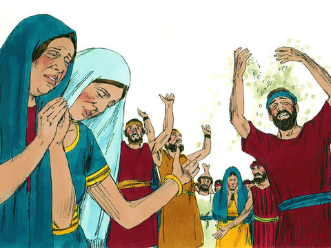 Lud izraelski opłakiwał Mojżesza przez 30 dni na stepach Moabu. Nigdy już nie było takiego proroka jak Mojżesz, który by rozmawiał z Panem twarzą w twarz. – Slajd 17