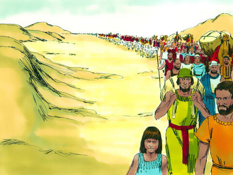 Zabrali ze sobą swój dobytek oraz srebrne i złote przedmioty, które pożyczyli od Egipcjan. – Slajd 2