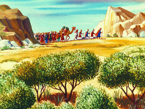 Mojżesz wyprowadził lud z Edomu, a potem przybyli na górę Horeb. Stanęli przed jeszcze większym niebezpieczeństwem. – Slajd 15