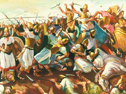 Stoczono straszną bitwę i Bóg dał Izraelowi ogromne zwycięstwo. – Slajd 18