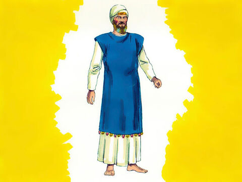 Wyjścia 39<br/>Szaty kapłanów miały być zrobione z białej tkaniny. Dodatkowo arcykapłan nosił niebieską tunikę bez rękawów.<br/> – Slajd 24