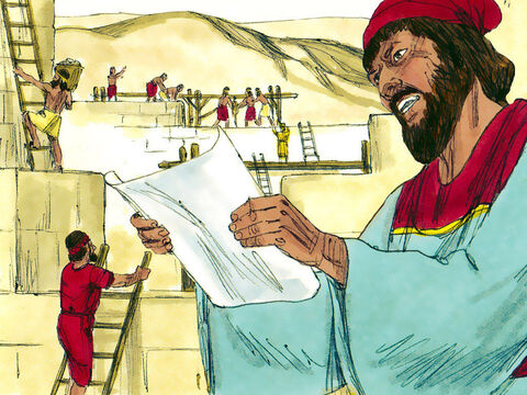 Gdy odbudowano już mur i nie było w nim wyłomów, a w bramach brakowało jedynie wrót, Sanballat i Geszem przysłali do Nehemiasza taką wiadomość: „Spotkajmy się na naradę w Kefirim w dolinie Ono”. – Slajd 16