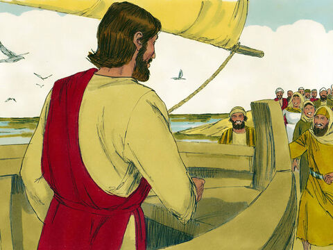 Dlatego Jezus wsiadł do łodzi, a potem opowiedział im taką przypowieść: – Slajd 2