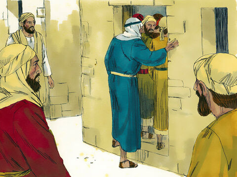 Pewnego dnia Jezus przebywał w Kafarnaum, a wokół Niego siedzieli faryzeusze i nauczyciele Prawa, którzy przybyli ze wszystkich miejscowości Galilei, Judei i Jerozolimy. – Slajd 1