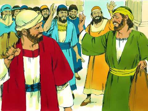 Paweł i Barnaba przeszli całą wyspę, nauczali w synagogach i zachęcali chrześcijan. – Slajd 14