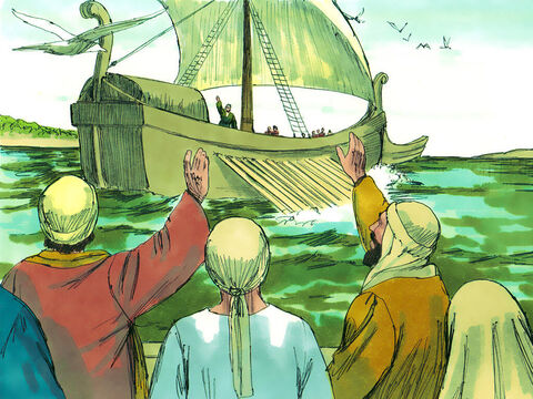 Paweł z Akwilą i Pryscyllą wypłynęli z portu w Kenchrach, niedaleko Koryntu. – Slajd 1