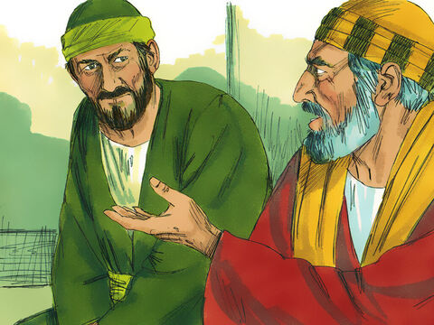 Następnego dnia Paweł spotkał się z Jakubem i ze wszystkimi starszymi Kościoła w Jerozolimie. Paweł szczegółowo opowiedział im o tym, czego Bóg dokonał wśród pogan przez jego służbę. – Slajd 13