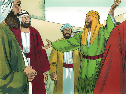Ci, którzy uciekali z Jerozolimy wszędzie po drodze opowiadali o Panu Jezusie. Jeden z wierzących, Filip, poszedł do miasta Samaria i mówił tam o Mesjaszu.  Zebrał się spory tłum, aby go słuchać. – Slajd 2
