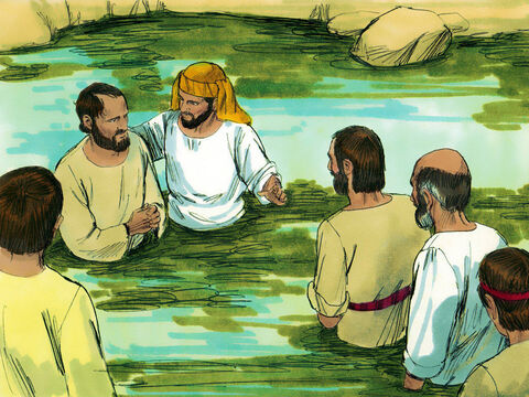 Wielu Samarytan uwierzyło w Chrystusa i dało się ochrzcić. – Slajd 5