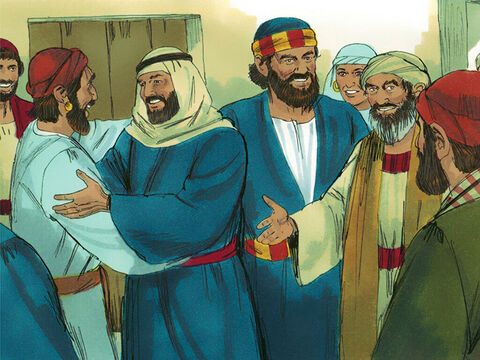 Wiadomość o tym, co działo się w Samarii szybko dotarła do apostołów w Jerozolimie. Piotr i Jan poszli do Samarii, aby zobaczyć, co się dzieje. – Slajd 7