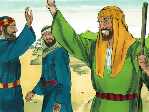 Kiedy Piotr i Jan opowiedzieli o Jezusie w Samarii, wrócili do Jerozolimy. Po drodze głosili Ewangelię jeszcze w wielu samarytańskich wioskach. – Slajd 11