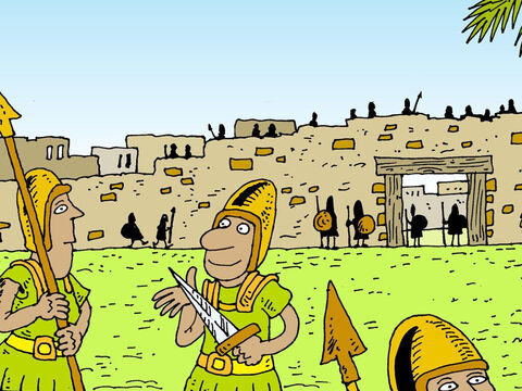 Pobili armię izraelską i zajęli miasto Jerycho, znane jako miasto palm. – Slajd 5