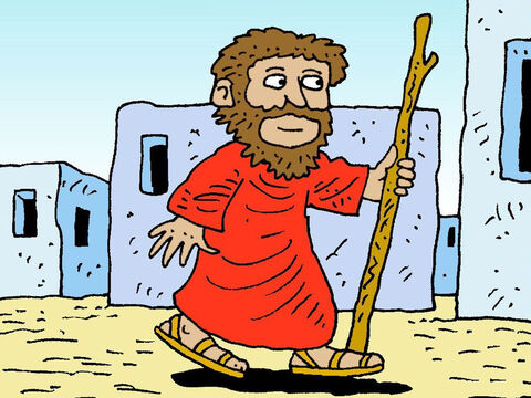 Pewnego dnia Bóg kazał Eliaszowi udać się do Samarii z wiadomością dla niegodziwego króla Achaba, który rządził tą krainą. – Slajd 2