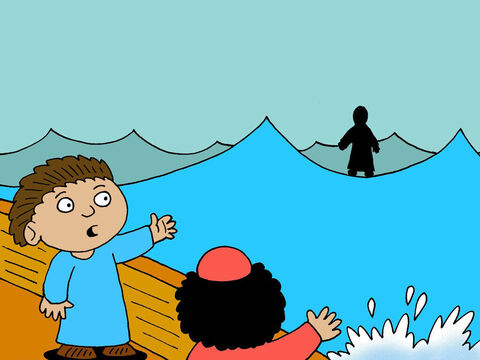 Około godziny czwartej nad ranem przyszedł do nich Jezus, chodząc po wodzie! – Slajd 4