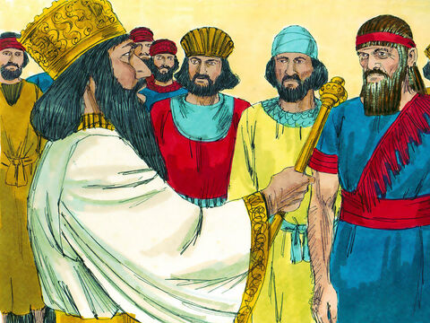 Kiedy król Dariusz otrzymał tę skargę, rozkazał przeszukać archiwum, aby odnaleźć dekret Cyrusa. – Slajd 7