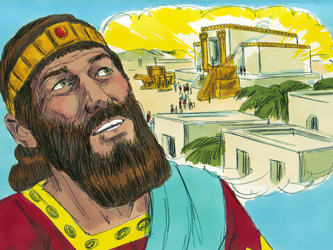 Król Salomon wybudował w Jerozolimie świątynię, aby oddawać tam chwałę Bogu. Pan przestrzegał zaś Izraelitów, aby nie wchodzili w małżeństwa z obcymi ludami. Król jednak wziął sobie za żony kobiety z obcych narodów (700 żon i 300 konkubin). – Slajd 1
