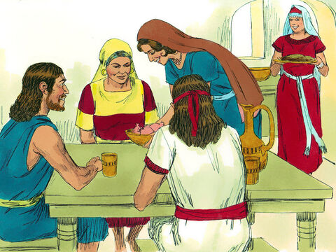 Po pewnym czasie Elimelek umarł. Jego synowie dorośli i ożenili się z Moabitkami, Rut i Orpą. – Slajd 3