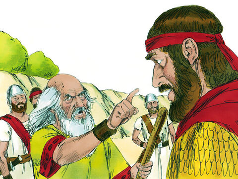 Kiedy król Saul sprzeciwił się rozkazom Boga, Pan powiedział prorokowi Samuelowi, że żałuje, iż ustanowił Saula królem. – Slajd 1