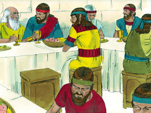 Samuel zaprosił Saula i trzydziestu innych gości na przyjęcie, a później rozmawiał z Saulem na dachu domu. – Slajd 12