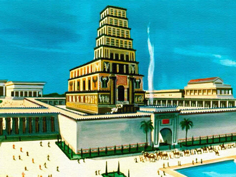 Salomon zbudował wspaniałą świątynię ku chwale Boga. Zbudował także pałace w Jerozolimie. Jego sława rozprzestrzeniła się na wszystkie strony. – Slajd 21