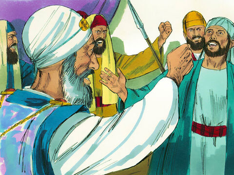 Szczepan wyjaśnił, że Żydzi nie chcieli słuchać tego, co Mojżesz i prorocy zapowiadali o Zbawicielu posłanym przez Boga. Zaparli się i zabili  Pana Jezusa. Kiedy przywódcy żydowscy to usłyszeli, wpadli w złość. – Slajd 13