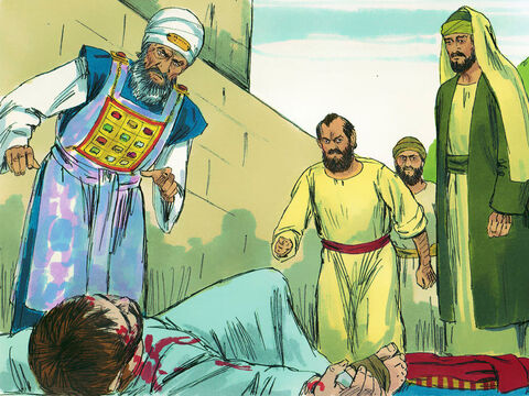Po tej modlitwie umarł. Szczepan był pierwszym chrześcijaninem, który umarł śmiercią męczeńską. – Slajd 17