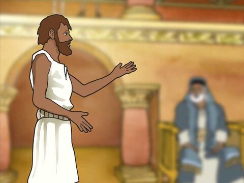 Faryzeusze znów wezwali uzdrowionego, a on powiedział im: „Czy jest grzeszny, nie wiem. Jedno wiem, że byłem niewidomy, a teraz widzę. Gdyby ten człowiek nie pochodził od Boga, nie mógłby nic zrobić”. – Slajd 12