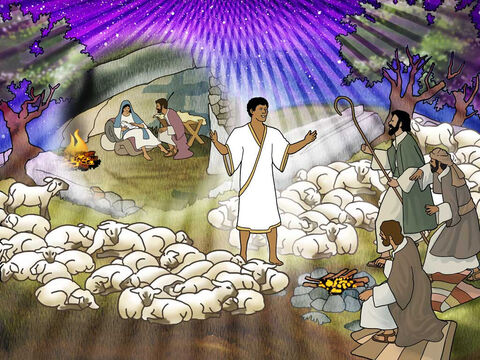„Lecz anioł powiedział do nich: Nie bójcie się! Oto przynoszę wam dobrą nowinę, wielką radość dla całego ludu. Dziś w mieście Dawida narodził się wam Zbawiciel, który jest Chrystusem, Panem (Łukasza 2:10–11; Biblia Ekumeniczna). – Slajd 17