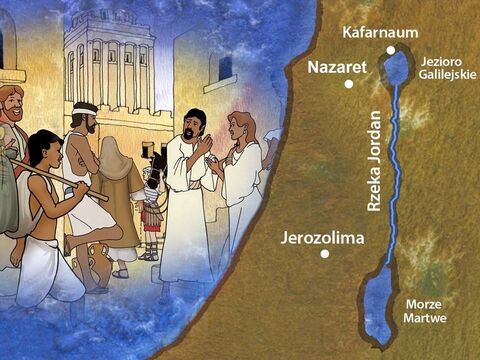 Kiedy obchodzono żydowskie święto, Jezus udał się do Jerozolimy. Tam, przy Bramie Owczej znajdowała się sadzawka zwana po hebrajsku Betezda. Była toczona pięcioma krużgankami. – Slajd 1