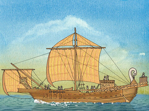 Tam wsiedli na statek płynący na dużą wyspę Cypr na Morzu Śródziemnym. – Slajd 10