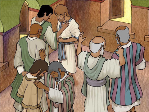 Paweł spotkał się z  chrześcijanami w Antiochii. Razem modlili się, aby Bóg nimi kierował. Następnie Paweł i Sylas wyruszyli w drugą podróż misyjną do Turcji. – Slajd 1