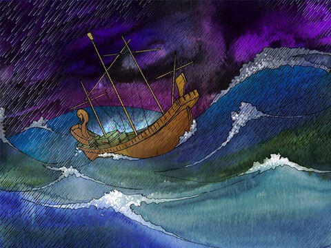 Podczas sztormu Paweł pocieszał mężczyzn na statku, opowiadając im o wizycie anioła. Zachęcał ich do jedzenia i nie poddawania się. Opowiadał im też o Panu Jezusie Chrystusie. – Slajd 6
