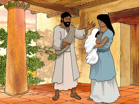 Wkrótce po powrocie do domu Anna zaszła w ciążę i urodziła syna. Nadała mu imię Samuel, gdyż mówiła: „Wyprosiłam go u Pana”. – Slajd 4