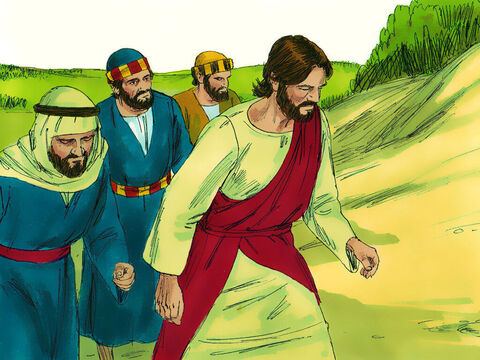 Jezus i Jego uczniowie, zmierzając w kierunku Jerozolimy, przechodzili przez miasto Jerycho. – Slajd 1