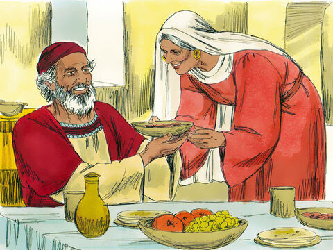 Za czasów panowania Heroda, króla Judei, żył pewien kapłan – Zachariasz – który miał żonę Elżbietę.  Nie mieli dziecka, chociaż oboje byli już w podeszłym wieku. – Slajd 1