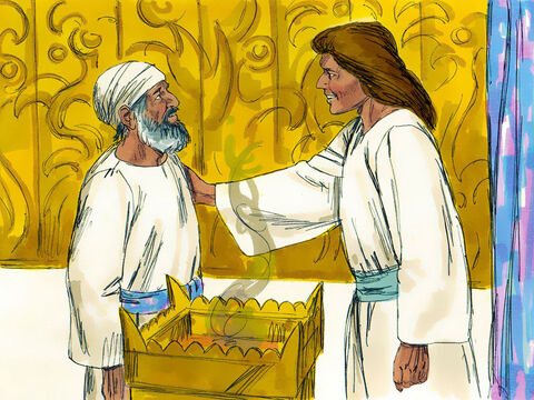 „Twój syn stanie się wielki przed Panem. Nie będzie pił wina ani innych tego rodzaju napojów i już w łonie matki zostanie napełniony Duchem Świętym. Przyprowadzi on z powrotem wielu Izraelitów do Pana, ich Boga. To on poprzedzi nadejście Mesjasza i przygotuje lud dla Pana”. – Slajd 4